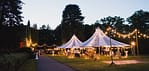 Event lighting and café string lights for an outdoor reception in Milwaukee