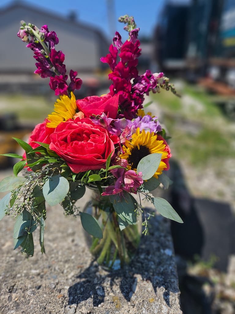 Custom floral centerpiece arrangement for event décor services